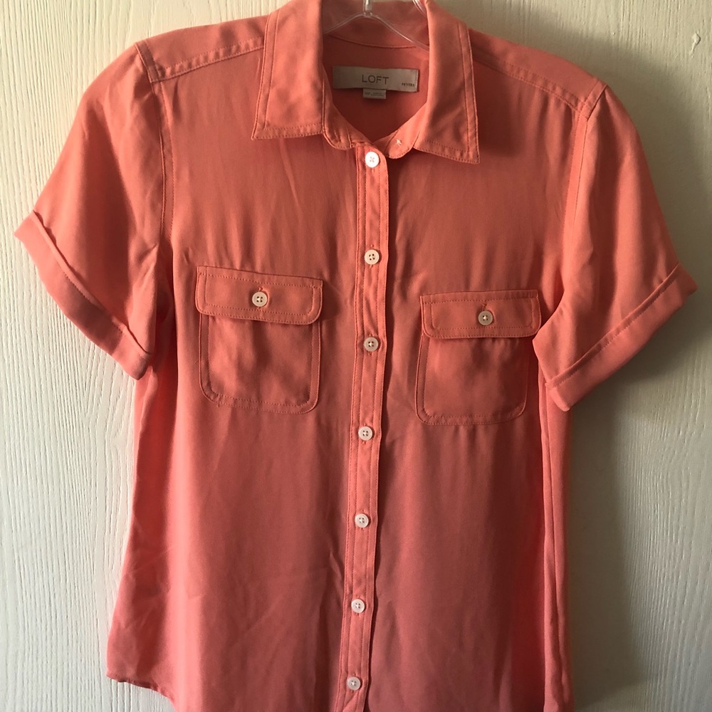 Short-sleeve Salmon Utility Blouse